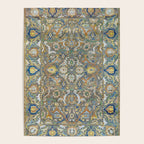 Antique 17th Century Safavid Polonaise Golden Blue Persian Carpet Poster Gallery Image 4