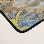 Antique 17th Century Safavid Polonaise Golden Blue Persian Carpet Desk Mat Gallery Image 4