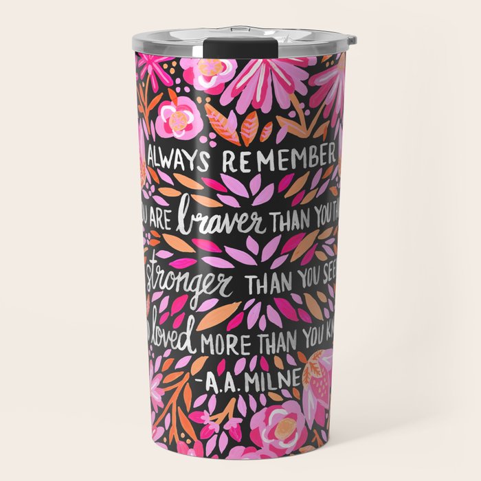 Always Remember - Pink & Charcoal Palette Travel Mug Gallery Image 1