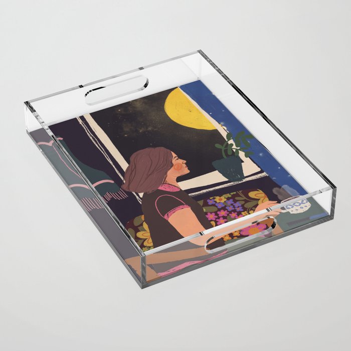 Full moon tea Acrylic Tray Gallery Image 1