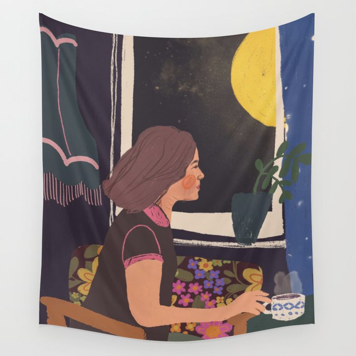 Full moon tea Wall Tapestry Gallery Image 4