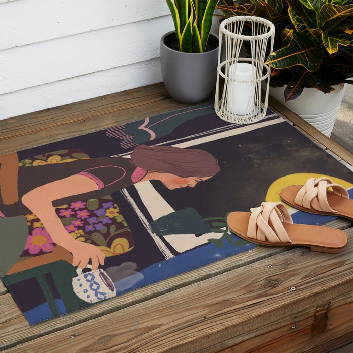 Full moon tea Outdoor Rug Gallery Image 2