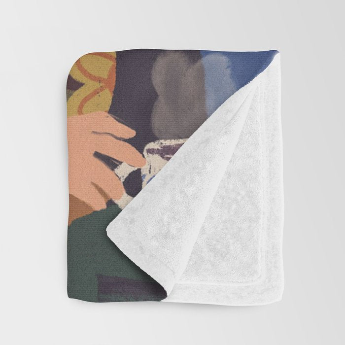 Full moon tea Throw Blanket Gallery Image 3