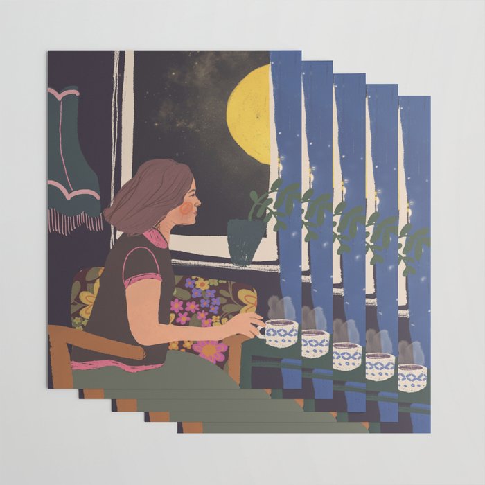 Full moon tea Wrapping Paper Gallery Image 3