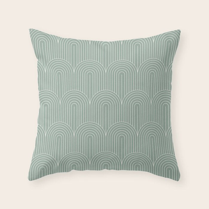 Art Deco Arch Pattern XXXII Throw Pillow Gallery Image 1