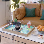 Caribbean Blues Abstract Serving Tray Gallery Image 2