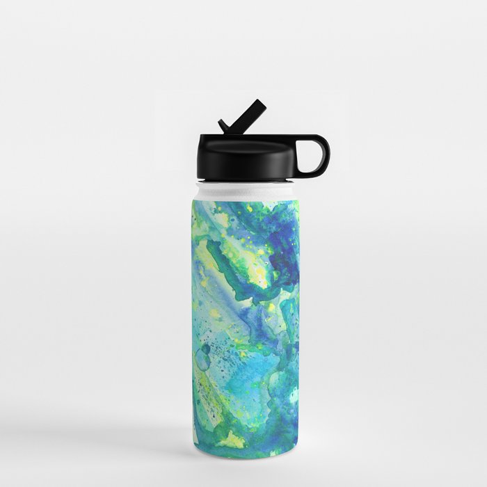 Caribbean Blues Abstract Water Bottle Gallery Image 1