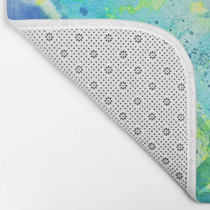 Caribbean Blues Abstract Bath Mat Gallery Image 2