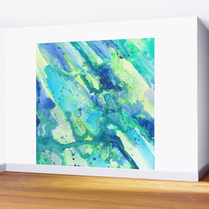 Caribbean Blues Abstract Wall Mural Gallery Image 2