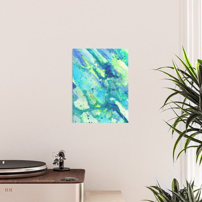 Caribbean Blues Abstract Poster Gallery Image 2