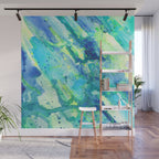 Caribbean Blues Abstract Wall Mural Gallery Image 1