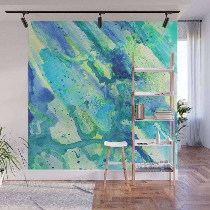 Caribbean Blues Abstract Wall Mural Gallery Image 1