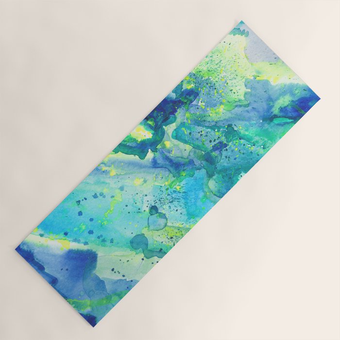 Caribbean Blues Abstract Yoga Mat Gallery Image 1