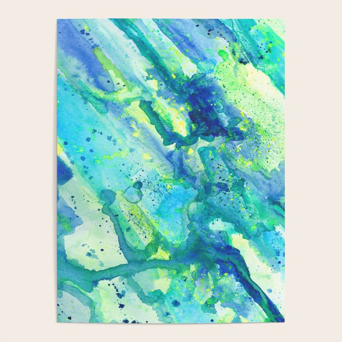 Caribbean Blues Abstract Poster Gallery Image 4