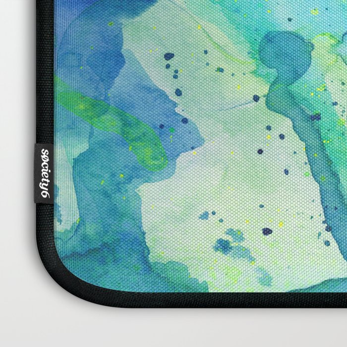 Caribbean Blues Abstract Laptop Sleeve Gallery Image 3