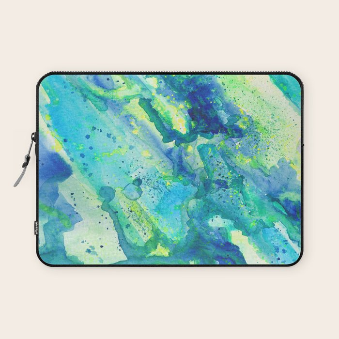 Caribbean Blues Abstract Laptop Sleeve Gallery Image 1