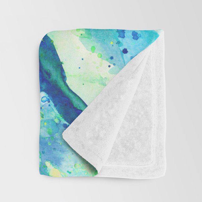 Caribbean Blues Abstract Throw Blanket Gallery Image 3