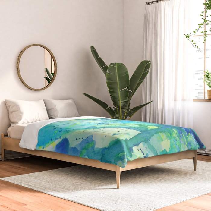 Caribbean Blues Abstract Comforter Gallery Image 2