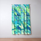 Caribbean Blues Abstract Window Curtain Gallery Image 3