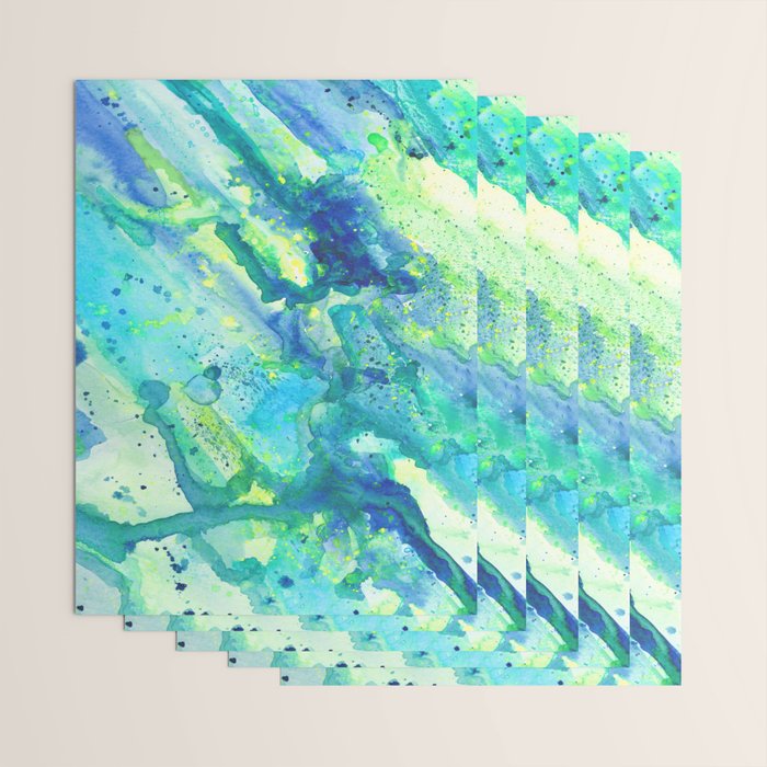 Caribbean Blues Abstract Wrapping Paper Gallery Image 3