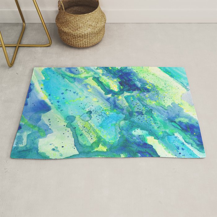 Caribbean Blues Abstract Rug Gallery Image 1