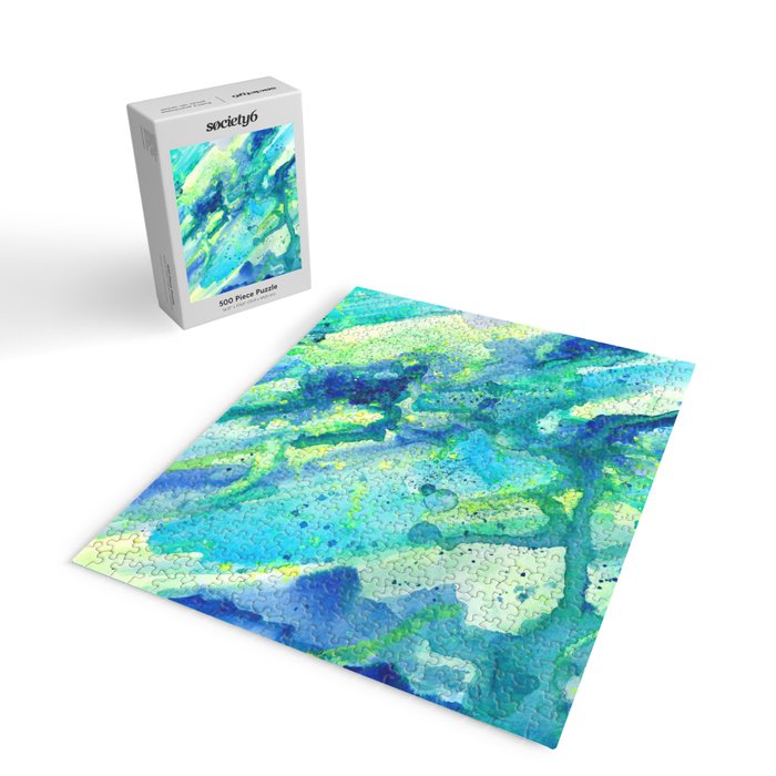 Caribbean Blues Abstract Jigsaw Puzzle Gallery Image 2