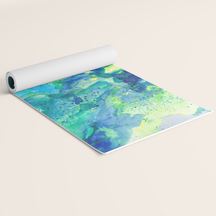 Caribbean Blues Abstract Yoga Mat Gallery Image 2