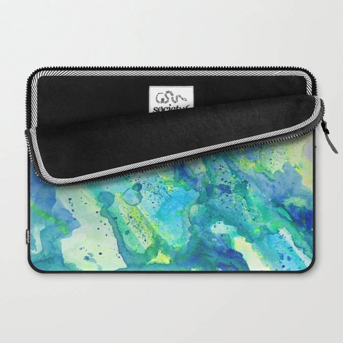 Caribbean Blues Abstract Laptop Sleeve Gallery Image 2