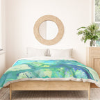 Caribbean Blues Abstract Duvet Cover Gallery Image 3