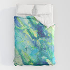 Caribbean Blues Abstract Duvet Cover Gallery Image 6