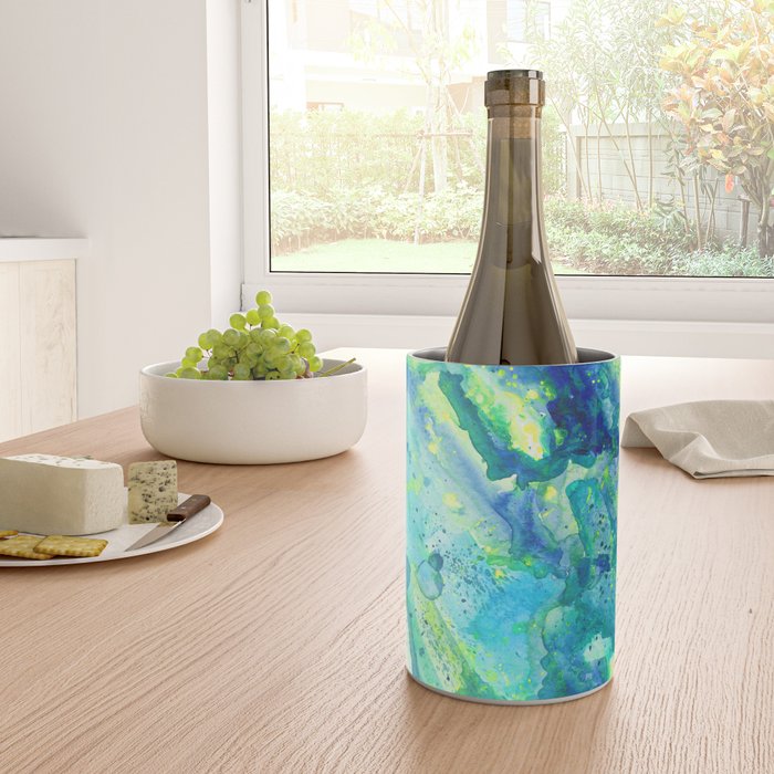 Caribbean Blues Abstract Wine Chiller Gallery Image 4