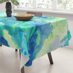 Caribbean Blues Abstract Tablecloth Gallery Image 3