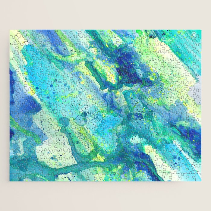 Caribbean Blues Abstract Jigsaw Puzzle Gallery Image 1