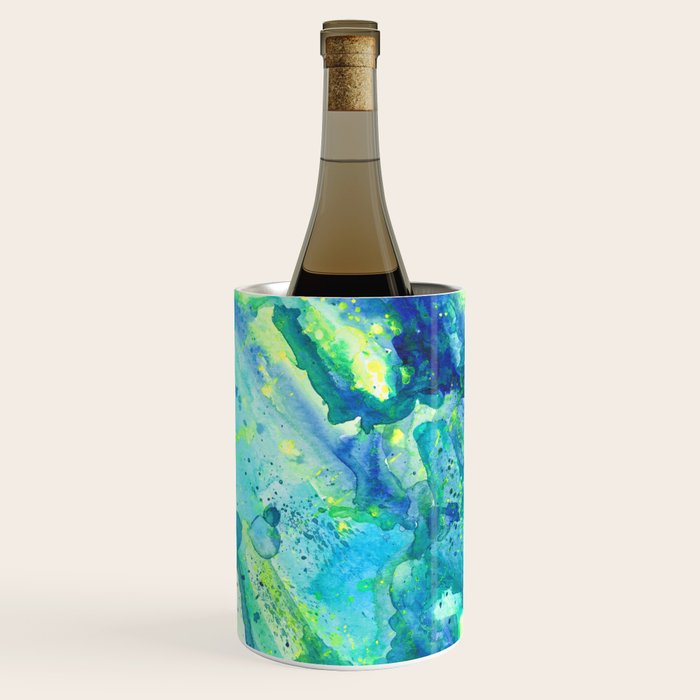 Caribbean Blues Abstract Wine Chiller Gallery Image 1