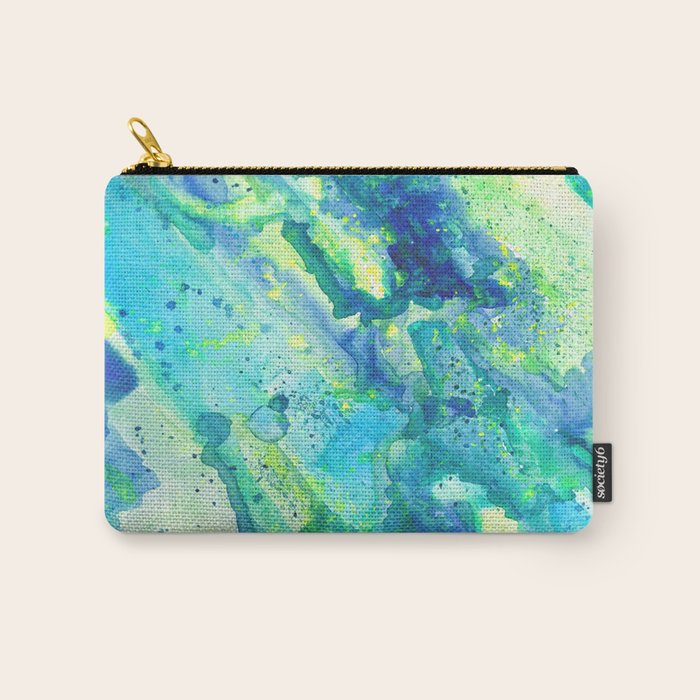 Caribbean Blues Abstract Carry All Pouch Gallery Image 1