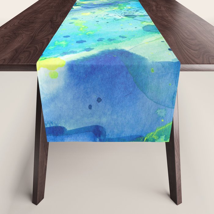 Caribbean Blues Abstract Table Runner Gallery Image 1