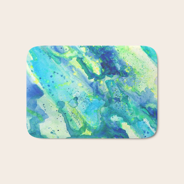 Caribbean Blues Abstract Bath Mat Gallery Image 1