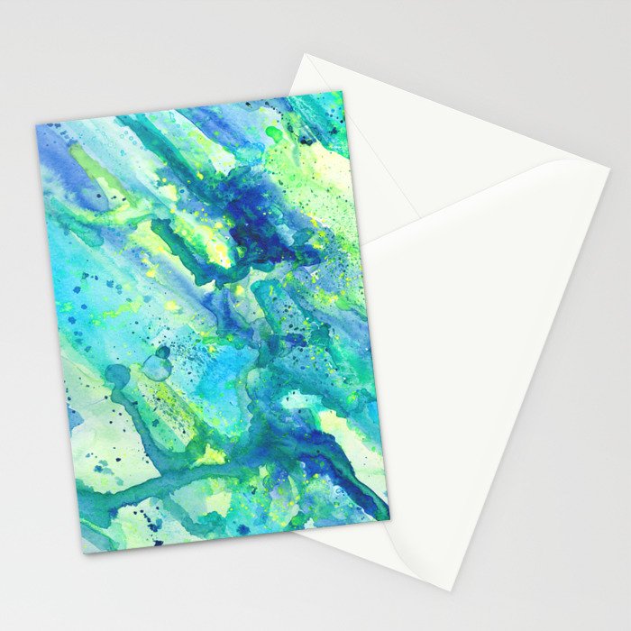Caribbean Blues Abstract Stationery Card Gallery Image 2