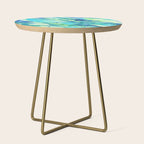 Caribbean Blues Abstract Side Table Gallery Image 1