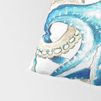 Blue Octopus Crosshatch Watercolor Comic Pillow Sham Gallery Image 4