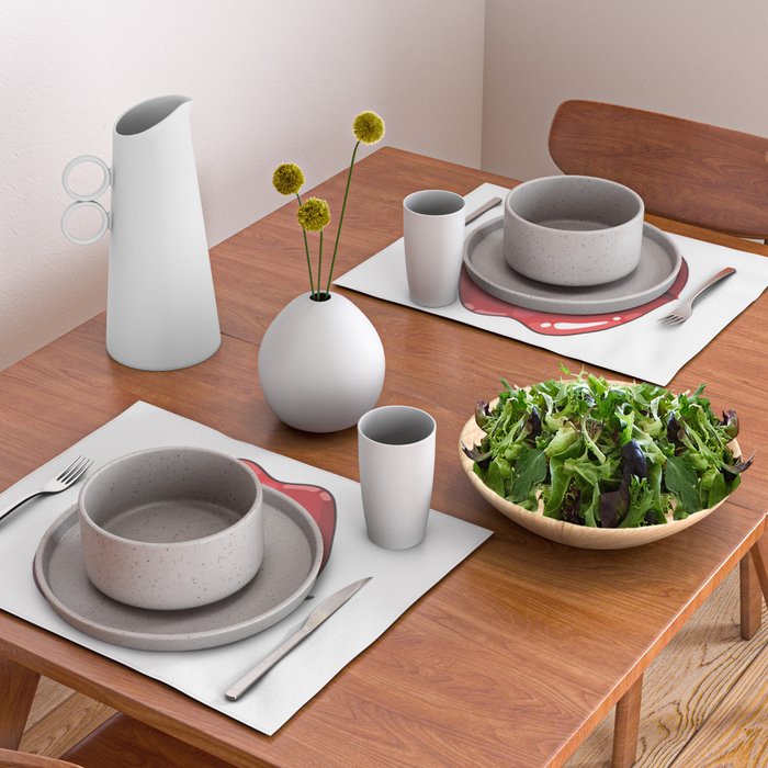 Red Lips with Heart Placemat Gallery Image 2