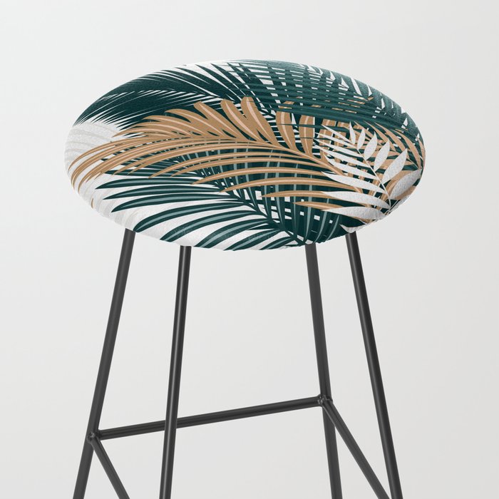 Gold and Green Palm Leaves Stool Gallery Image 2