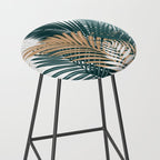 Gold and Green Palm Leaves Stool Gallery Image 2