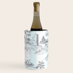 Toile de Jouy Vintage French Pastoral Blue & White Stripe Wine Chiller Gallery Image 2