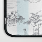 Toile de Jouy Vintage French Pastoral Blue & White Stripe Laptop Sleeve Gallery Image 3