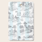 Toile de Jouy Vintage French Pastoral Blue & White Stripe Cutting Board Gallery Image 1