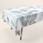 Toile de Jouy Vintage French Pastoral Blue & White Stripe Tablecloth Gallery Image 1