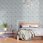 Toile de Jouy Vintage French Pastoral Blue & White Stripe Wallpaper Gallery Image 3
