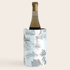 Toile de Jouy Vintage French Pastoral Blue & White Stripe Wine Chiller Gallery Image 1