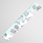 Toile de Jouy Vintage French Pastoral Blue & White Stripe Table Runner Gallery Image 3